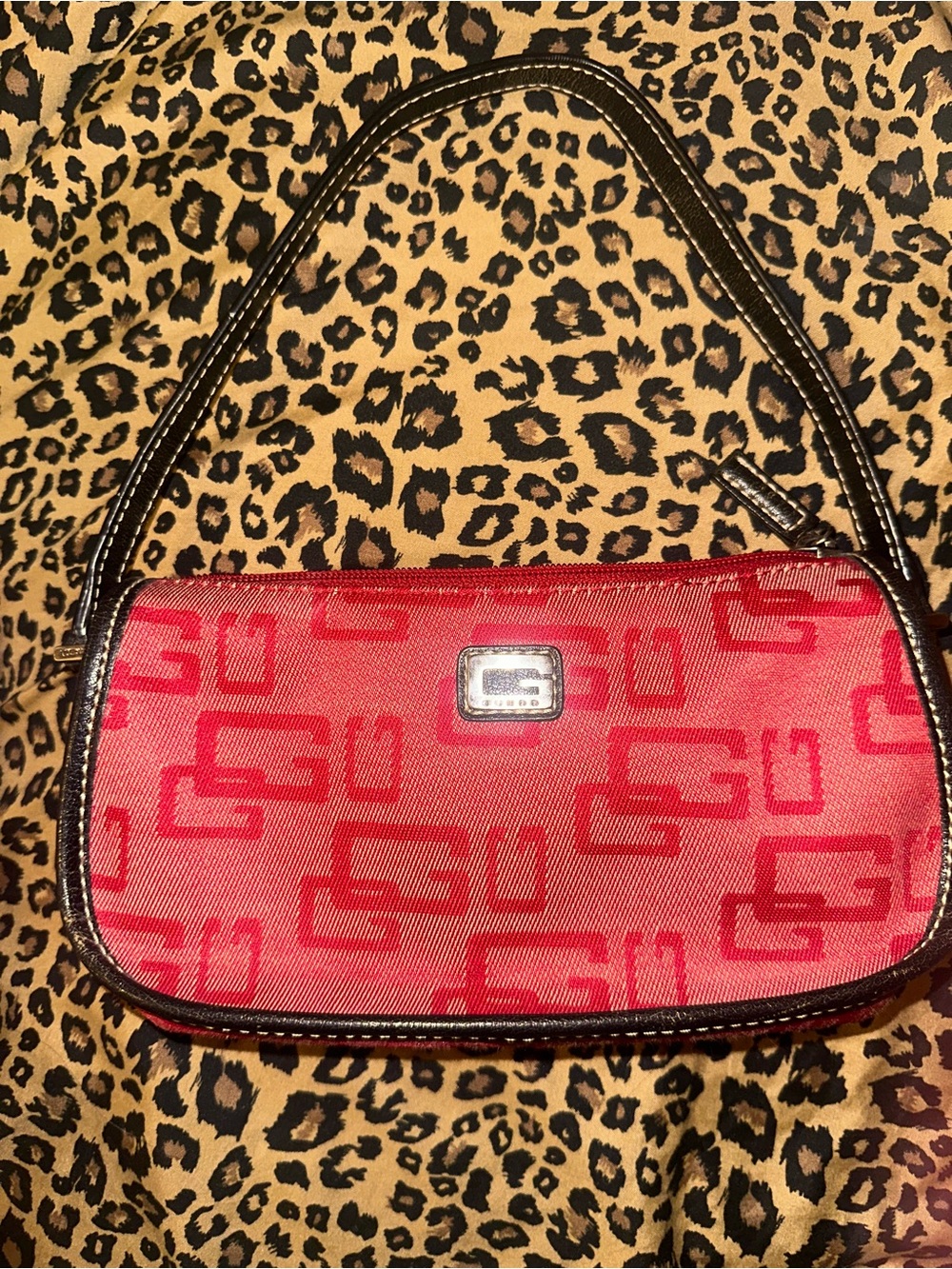 Vintage Y2K GUESS Purple Snakeskin Hobo Shoulder Bag
